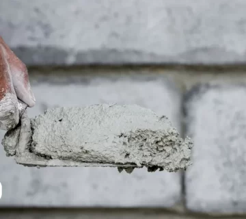 brick facade with white cement 2