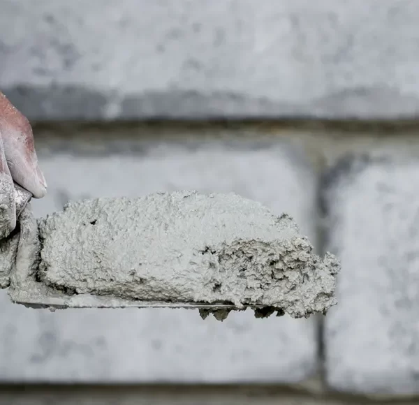 brick facade with white cement 2